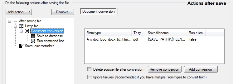 Convert files to PDFs